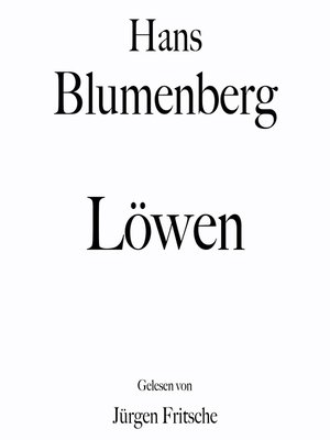 cover image of Hans Blumenberg